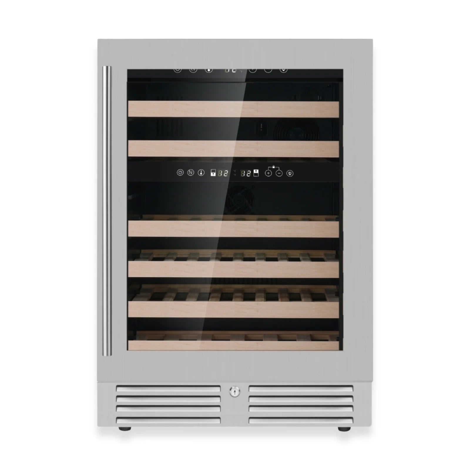 KingsBottle 24-Inch Under-Counter Dual Zone Wine Cooler with Low-E Glass Door KBU145DX-FG RHH