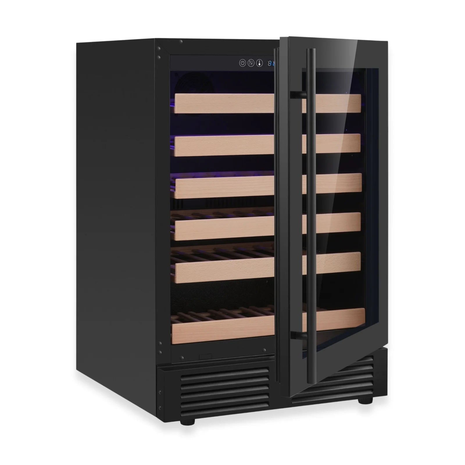 KingsBottle 24-Inch Under-Counter Single Zone Wine Cooler with Low-E Glass Door KBU145WX-FG RHH