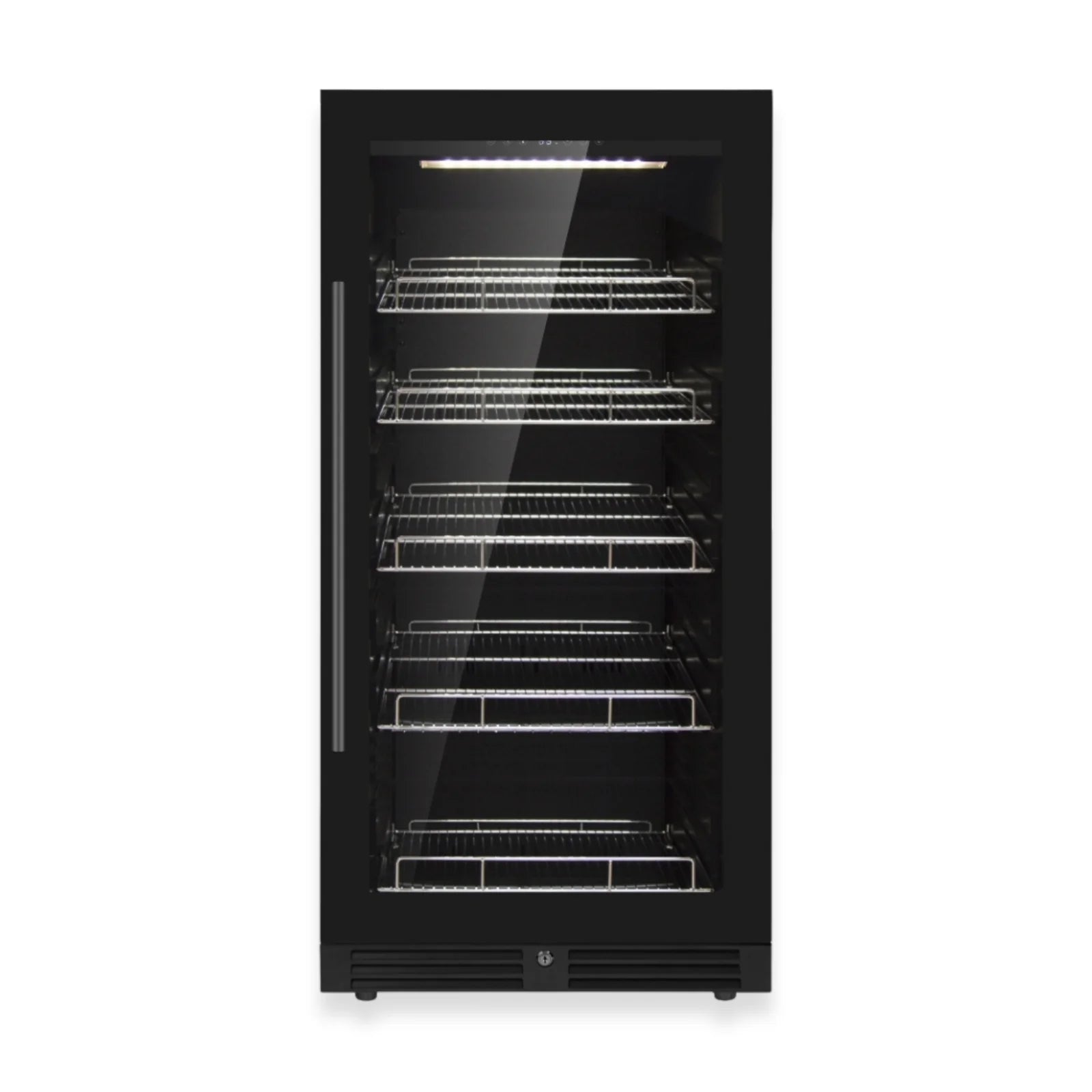 KingsBottle 389 Cans Capacity Upright Beverage Refrigerator With Low-E Glass Door KBU265BX-FG LHH