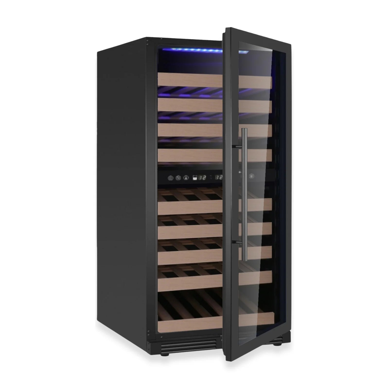 KingsBottle 47-Inch Tall Dual Zone Wine Cooler with Low-E Glass Door KBU265DX-FG RHH
