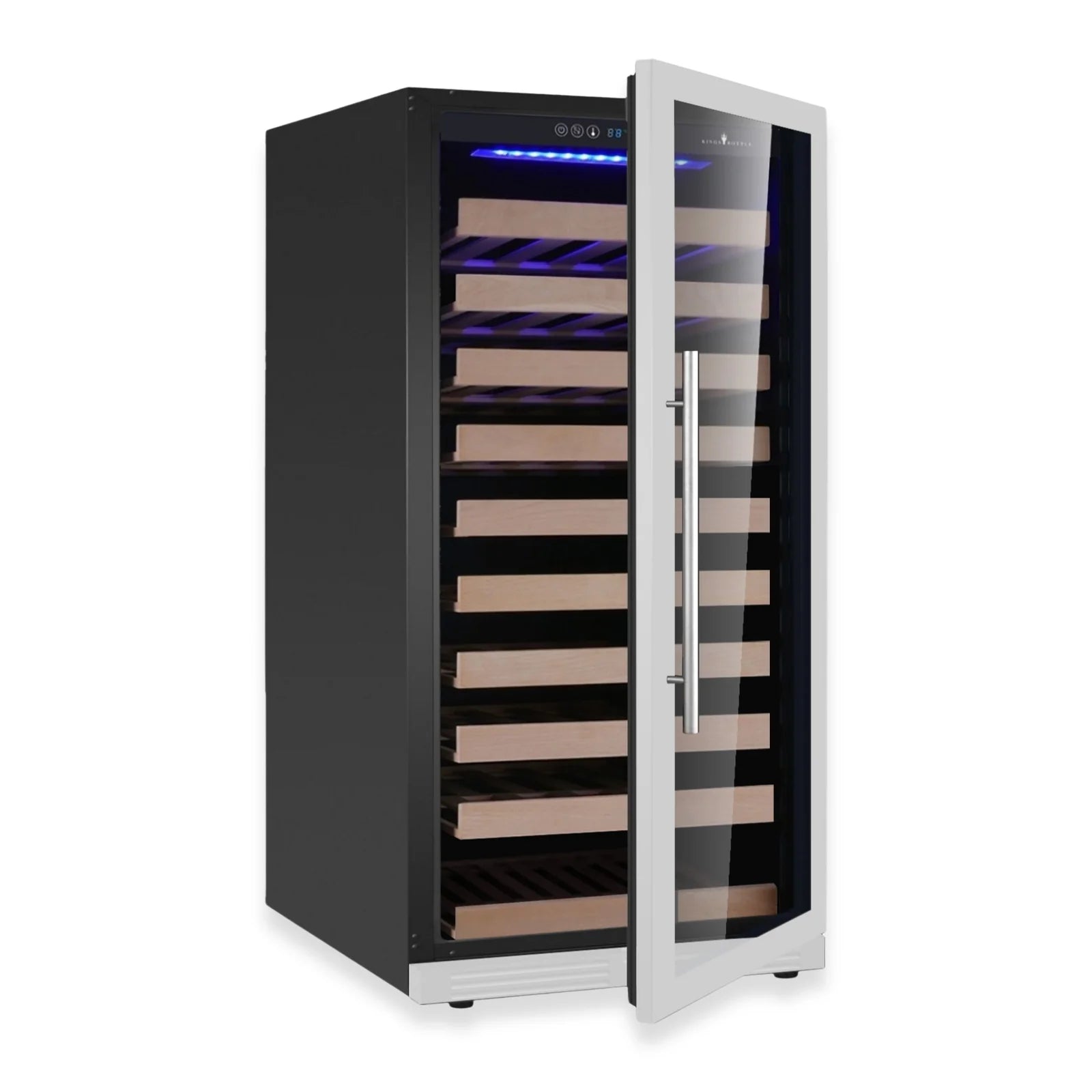 KingsBottle 47-Inch Height Single Zone Wine Cooler with Low-E Glass Door KBU265WX-FG RHH
