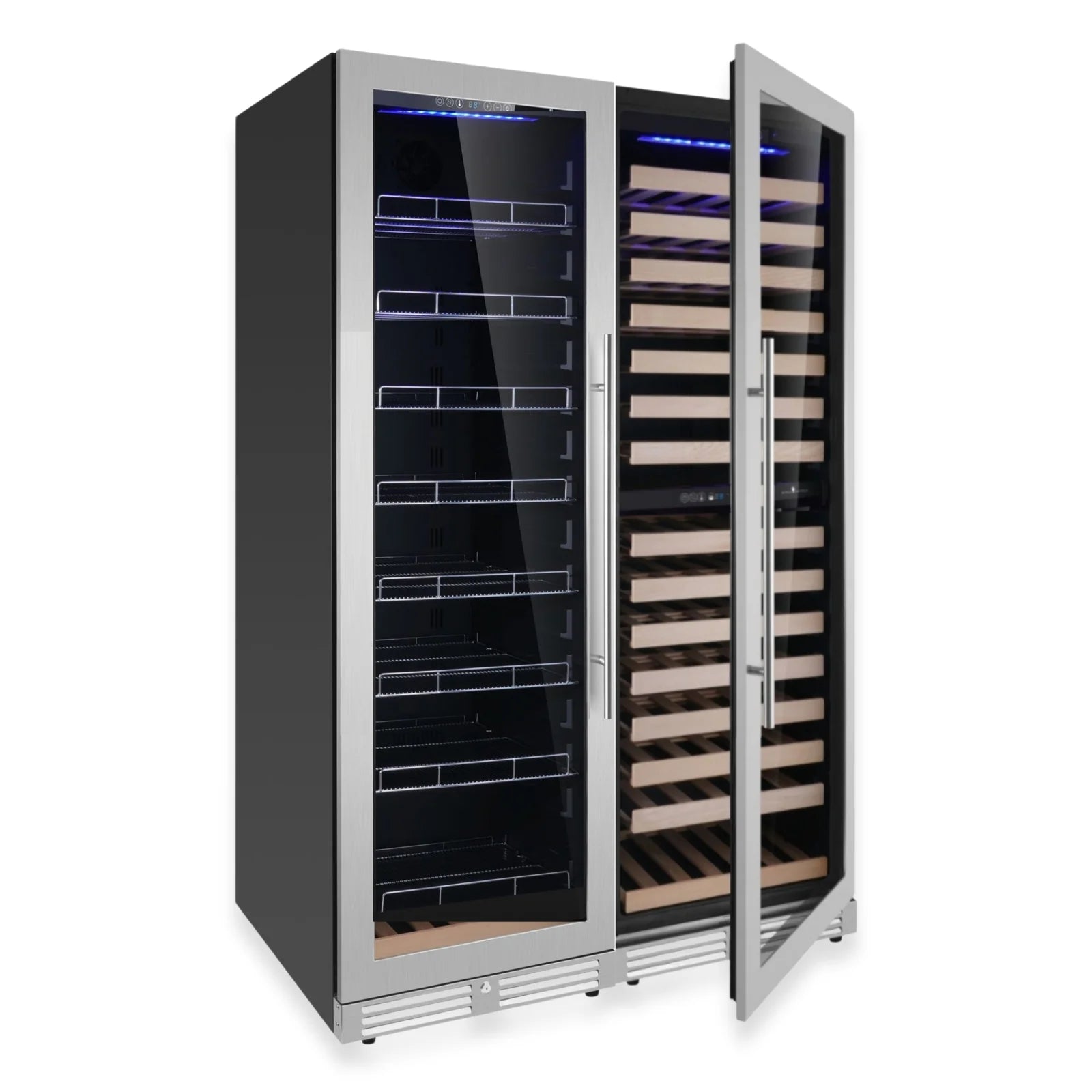 KingsBottle Upright Wine & Beverage cooler Combo With Triple Temp. Zones KBU425BW3-FG
