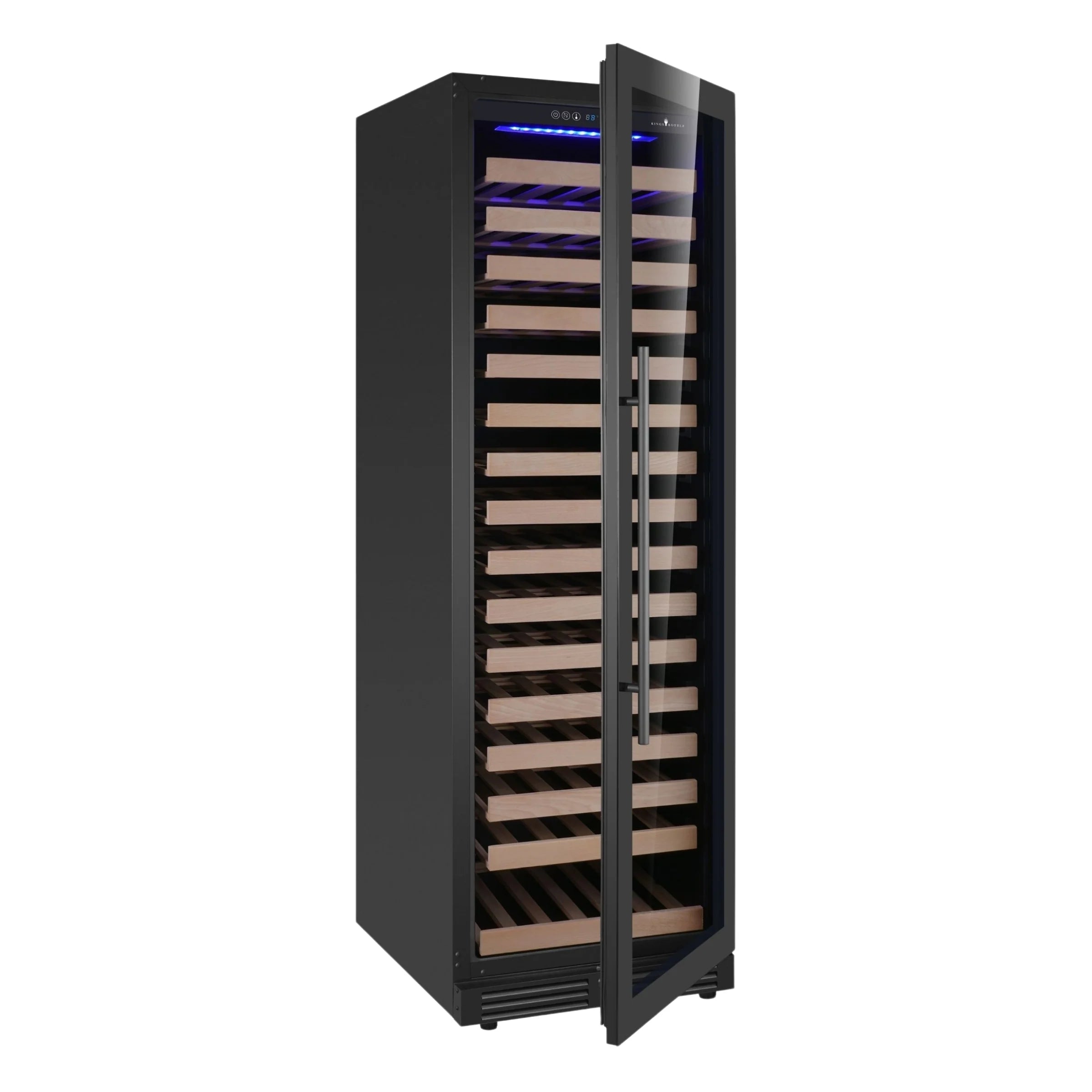 KingsBottle Upright Single Zone Large Wine Cooler With Low-E Glass Door KBU425WX-FG RHH