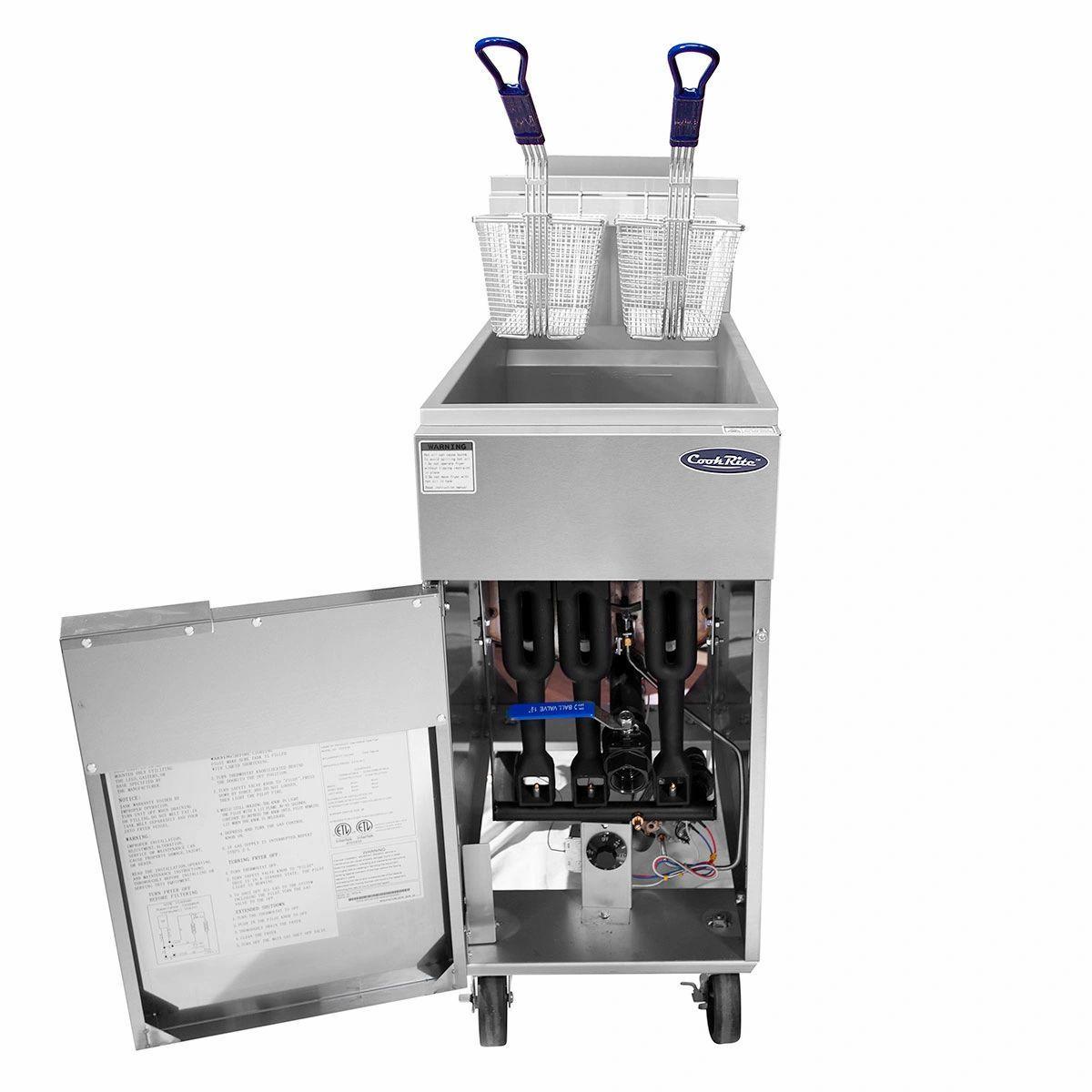 Atosa ATFS-40 Heavy Duty 40 LB Stainless Steel Deep Fryer - Propane