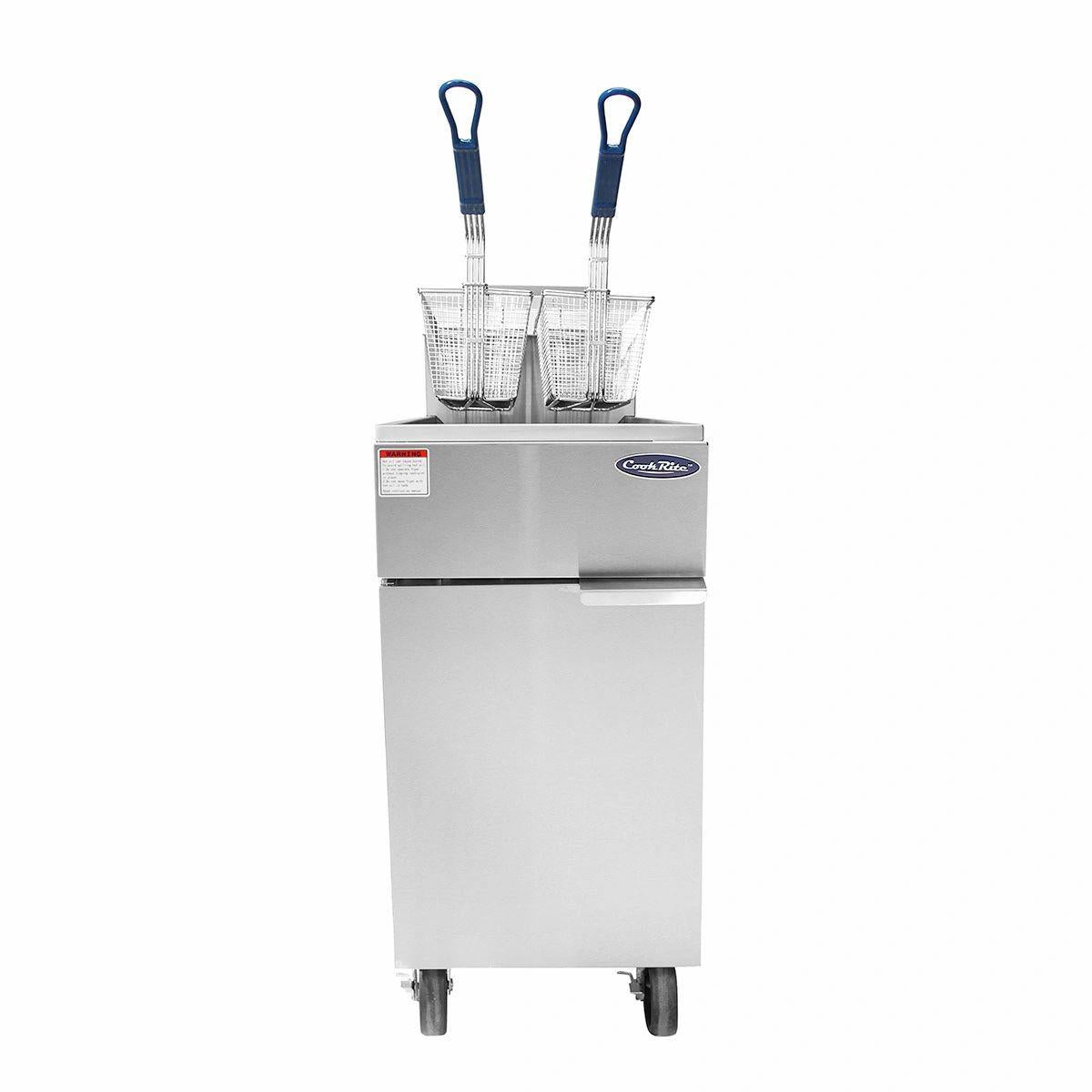 Atosa ATFS-40 Heavy Duty 40 LB Stainless Steel Deep Fryer - Natural Gas