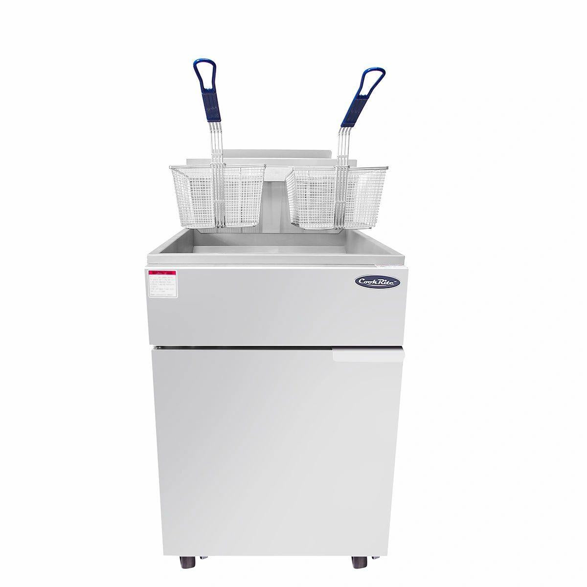 Atosa ATFS-75 Heavy Duty 75 LB Stainless Steel Deep Fryer - Natural Gas