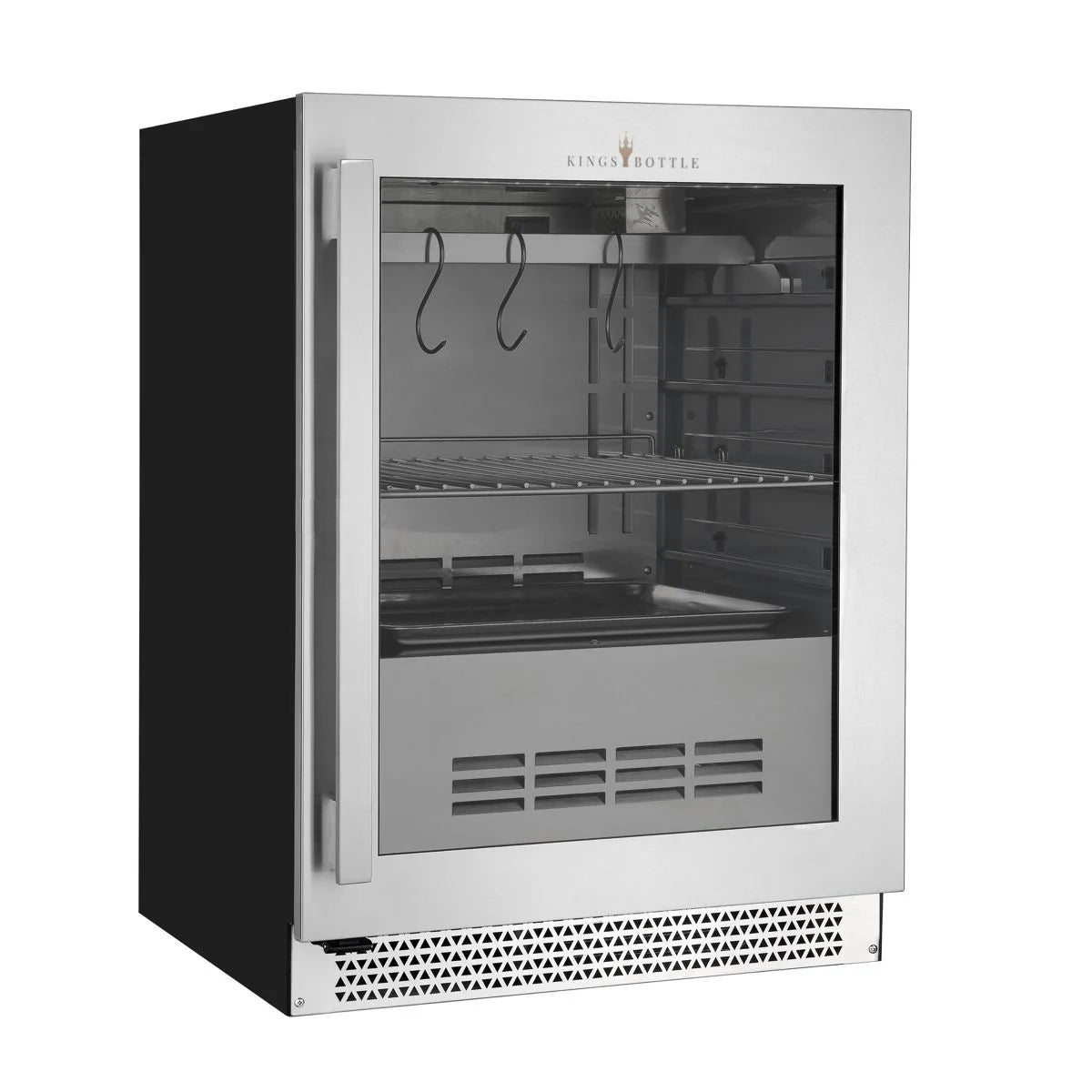 KingsBottle 24″ Glass‑Door Meat Aging Fridge (Compact)KBU50SA-SS RHH