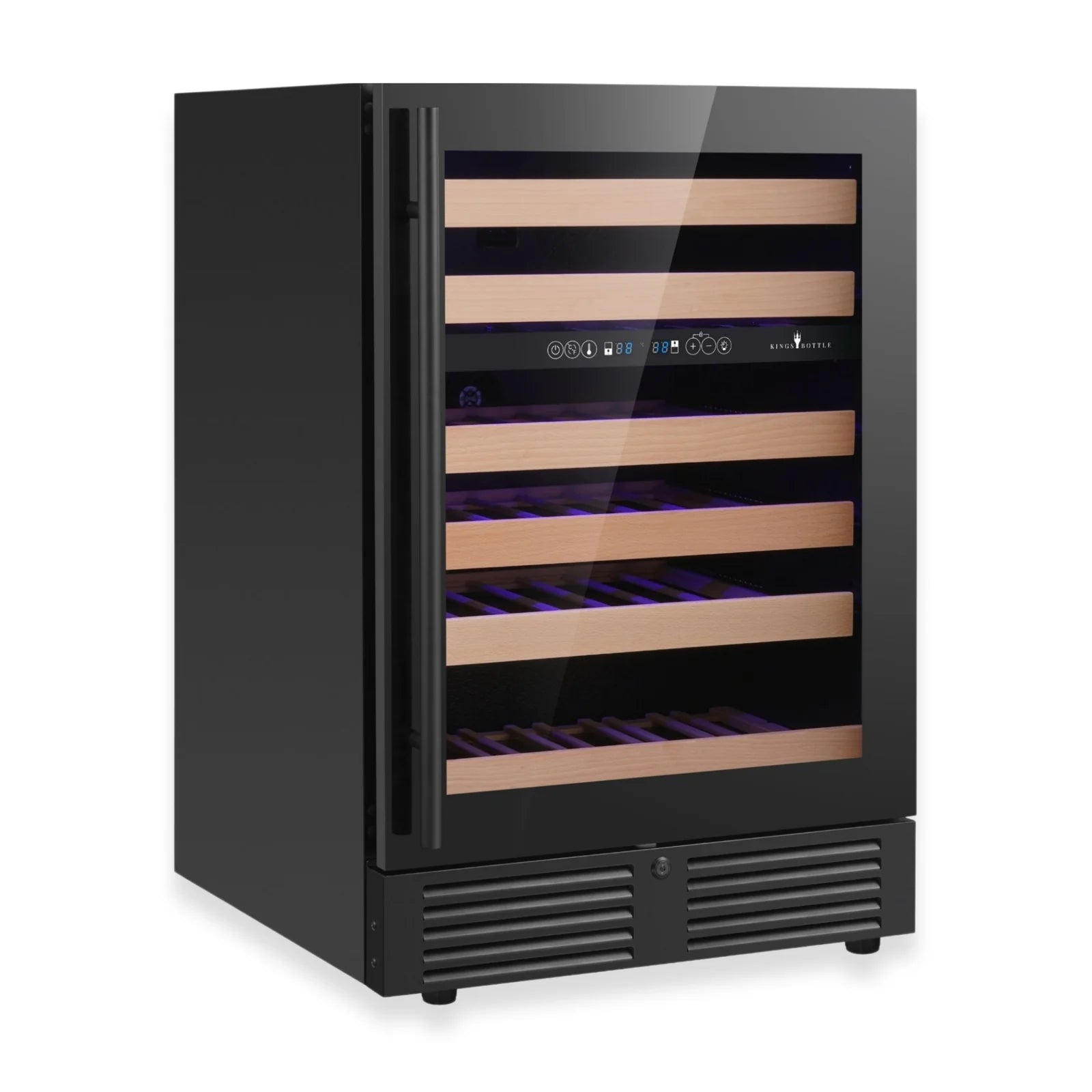 KingsBottle 24-Inch Under-Counter Dual Zone Wine Cooler with Low-E Glass Door KBU145DX-FG RHH