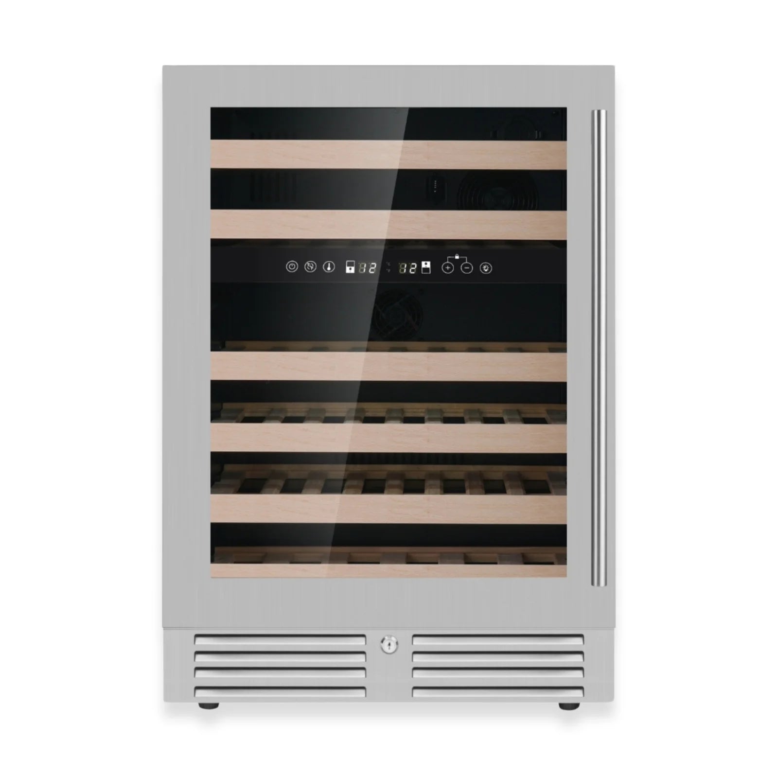KingsBottle 24-Inch Under-Counter Dual Zone Wine Cooler with Low-E Glass Door KBU145DX-FG RHH