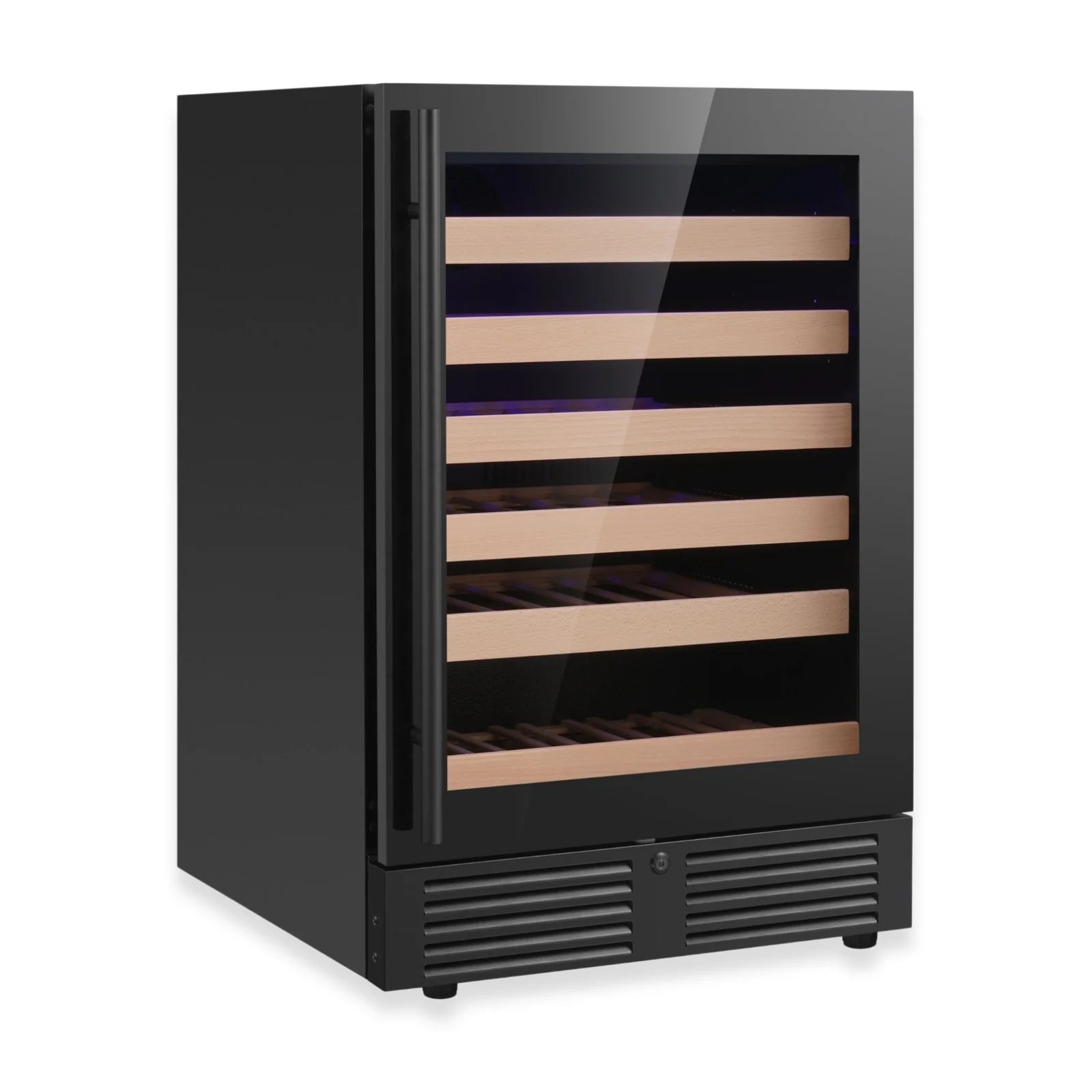 KingsBottle 24-Inch Under-Counter Single Zone Wine Cooler with Low-E Glass Door KBU145WX-FG RHH