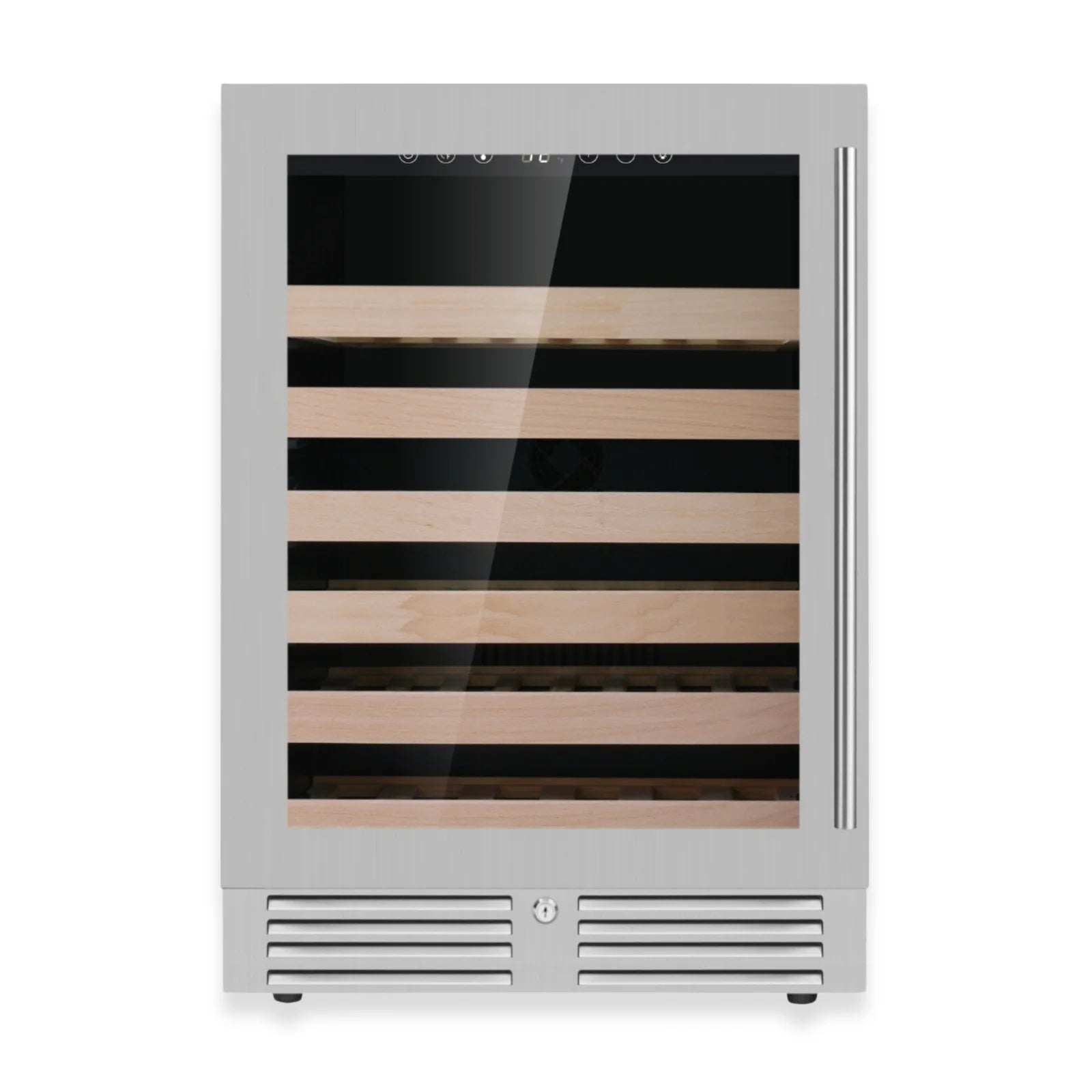 KingsBottle 24-Inch Under-Counter Single Zone Wine Cooler with Low-E Glass Door KBU145WX-FG RHH