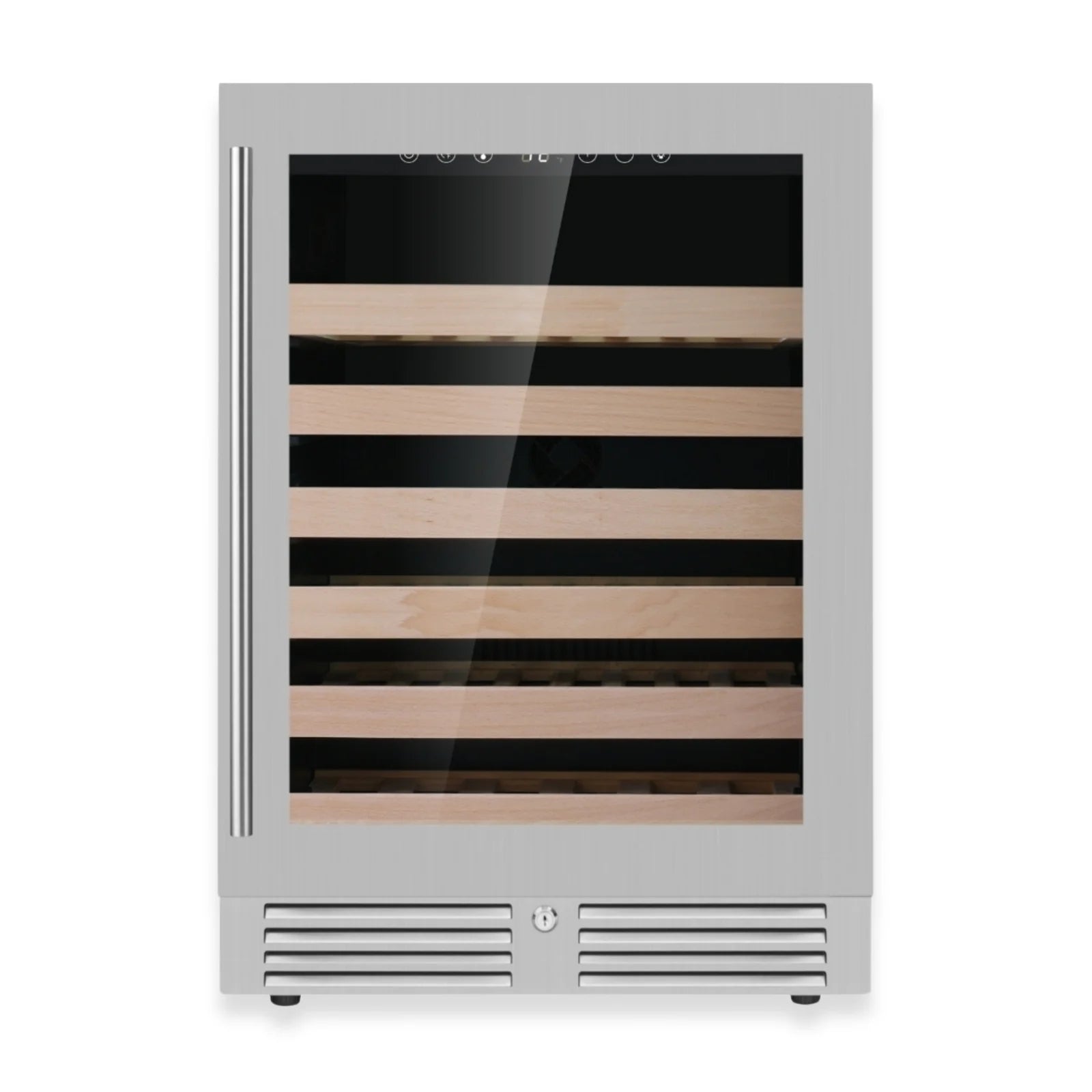 KingsBottle 24-Inch Under-Counter Single Zone Wine Cooler with Low-E Glass Door KBU145WX-FG RHH