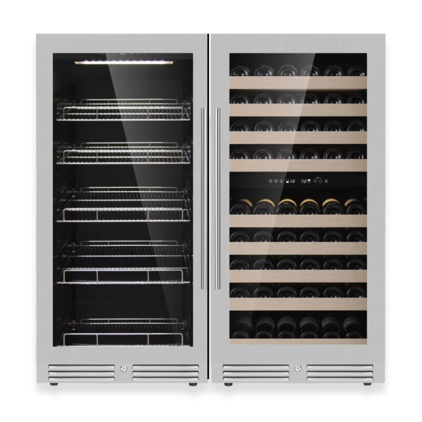 KingsBottle 47" High Wine & Beverage Refrigerator Combo with Triple Temp. Zones  KBU265BW3-FG