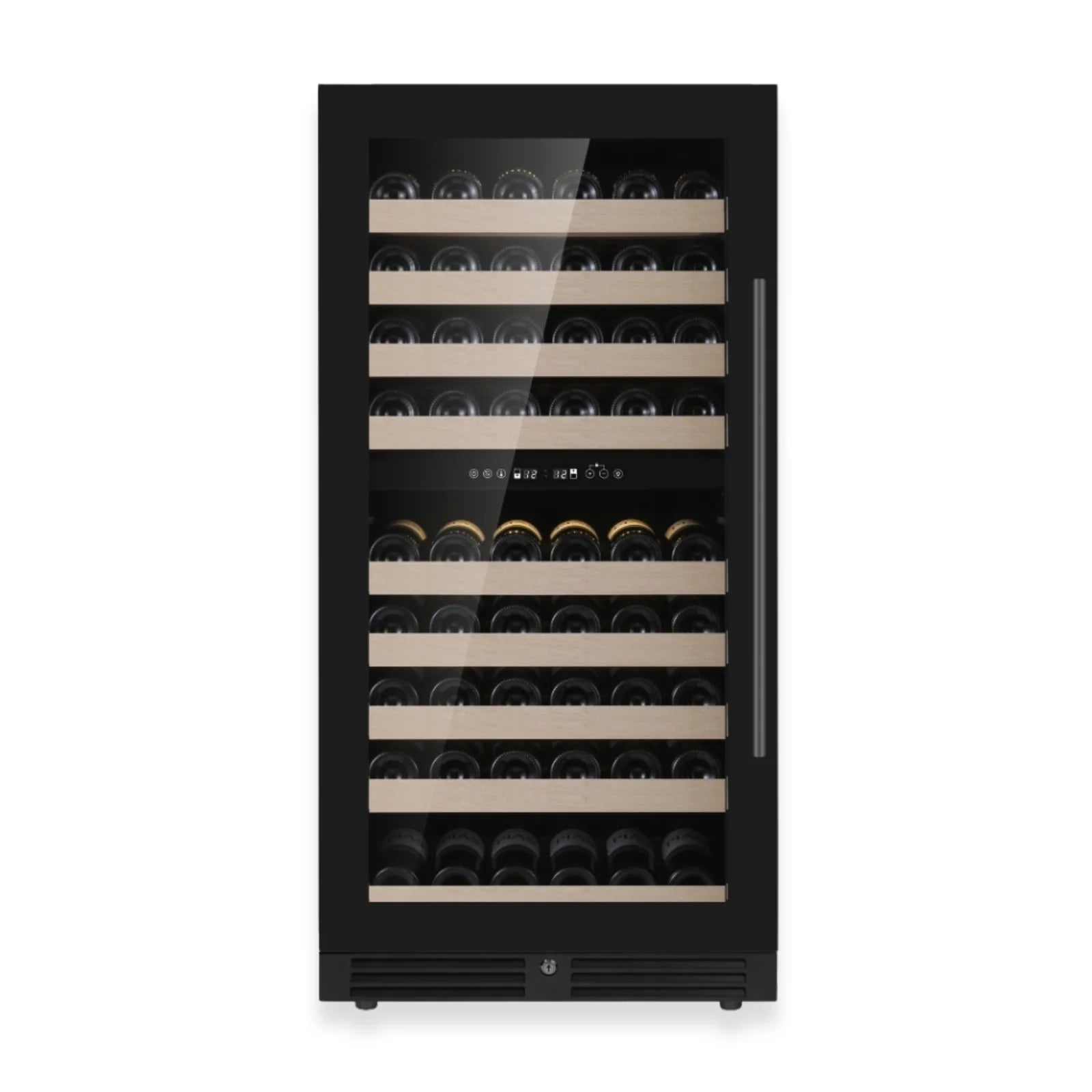 KingsBottle 47-Inch Tall Dual Zone Wine Cooler with Low-E Glass Door KBU265DX-FG RHH