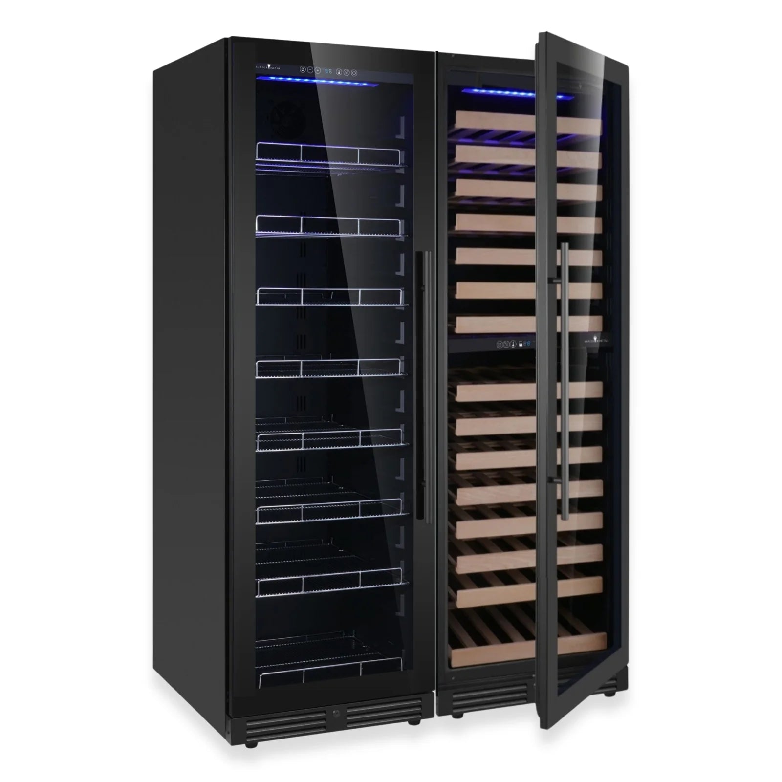 KingsBottle Upright Wine & Beverage cooler Combo With Triple Temp. Zones KBU425BW3-FG