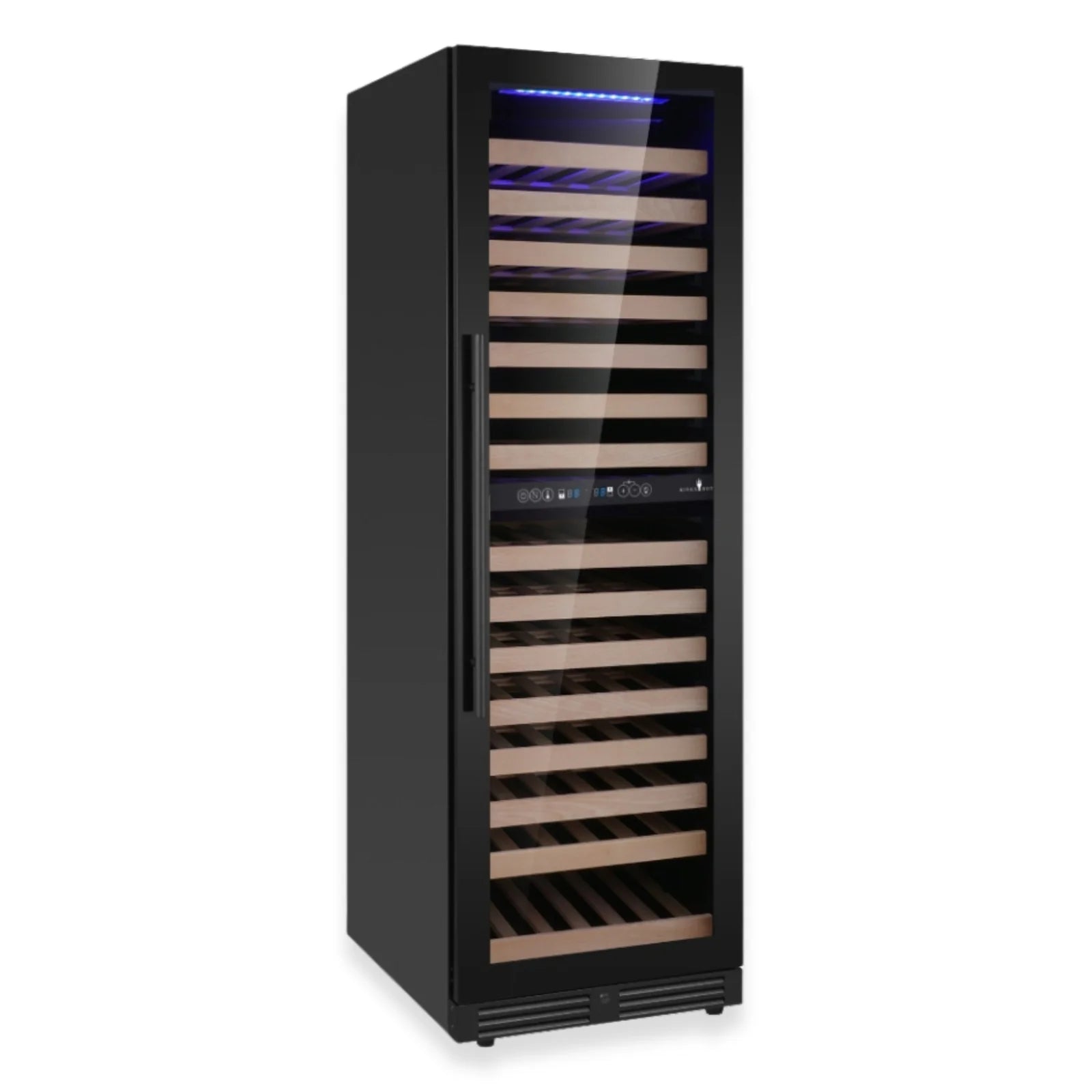 KingsBottle Tall Dual Zone Upright Wine Cooler | Low-E Glass & Silent Cooling KBU425DX-FG RHH