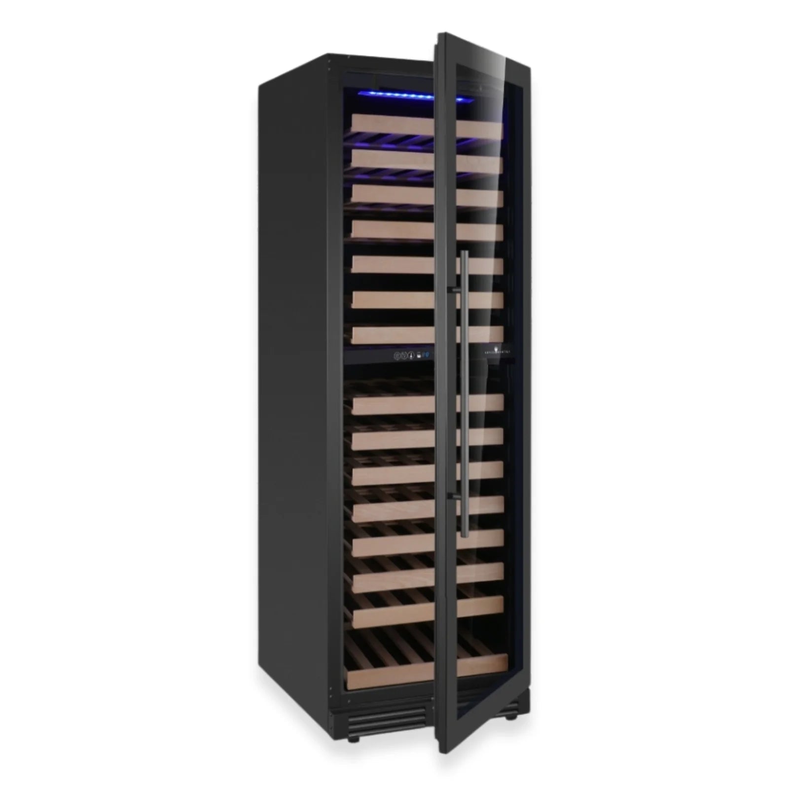 KingsBottle Tall Dual Zone Upright Wine Cooler | Low-E Glass & Silent Cooling KBU425DX-FG RHH