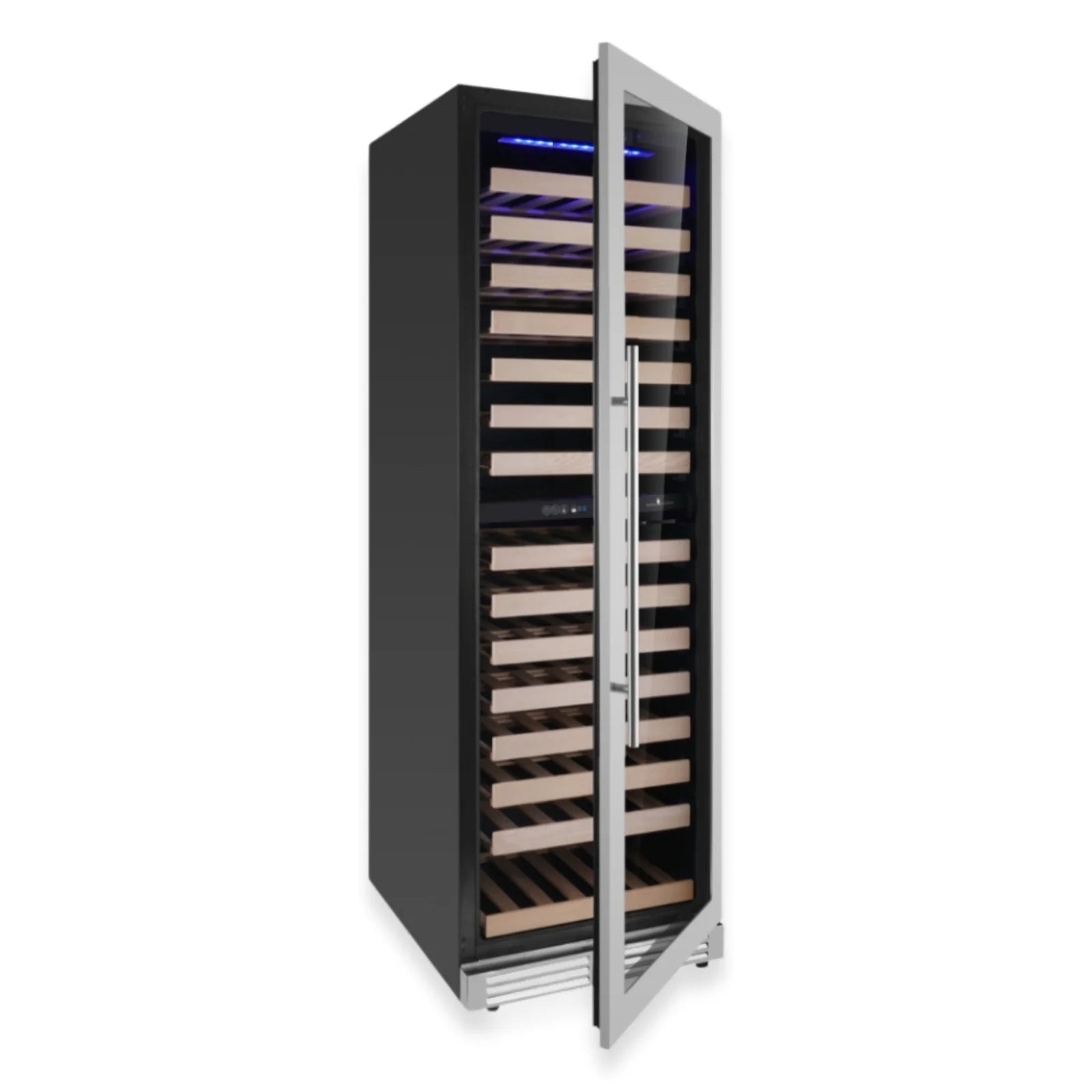 KingsBottle Tall Dual Zone Upright Wine Cooler | Low-E Glass & Silent Cooling KBU425DX-FG RHH