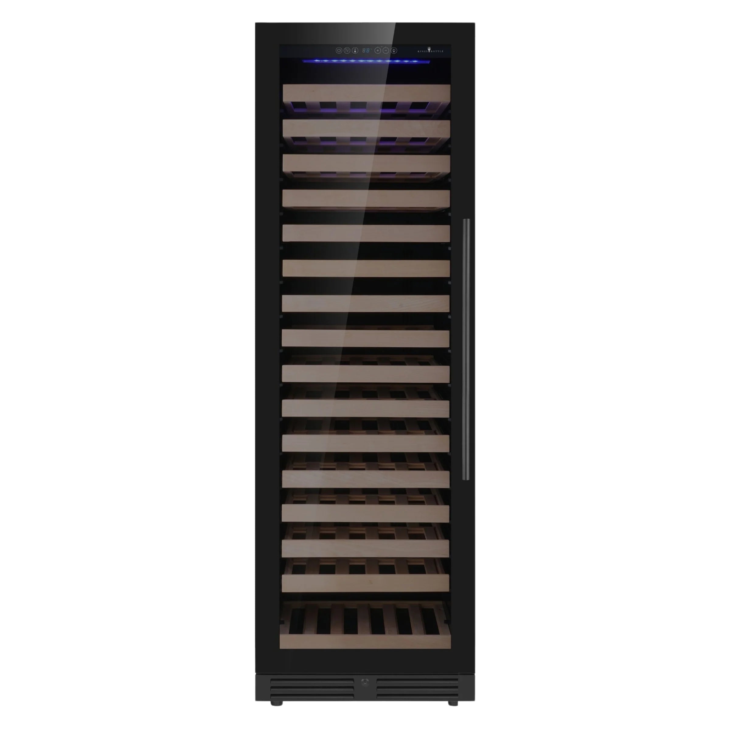 KingsBottle Upright Single Zone Large Wine Cooler With Low-E Glass Door KBU425WX-FG RHH