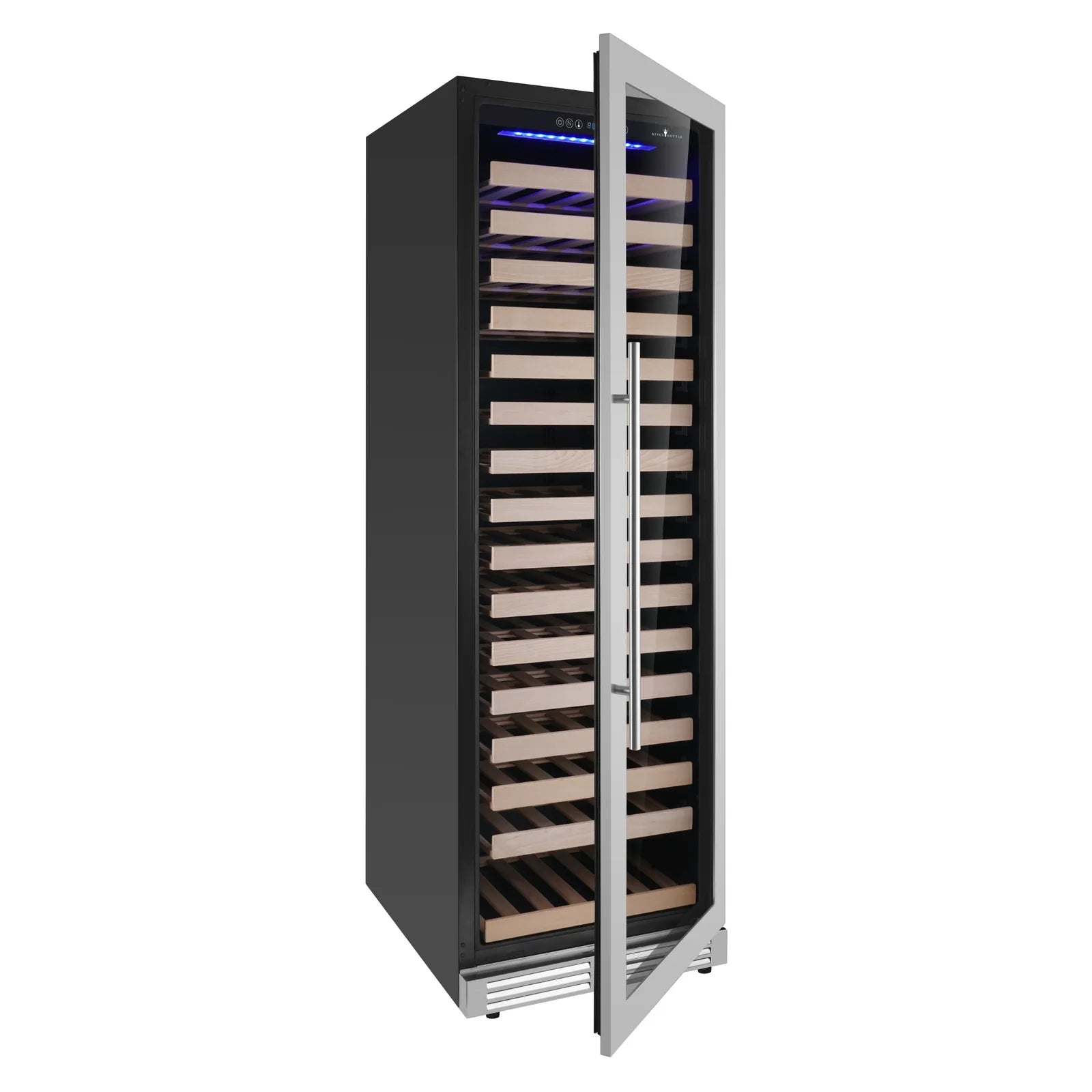 KingsBottle Upright Single Zone Large Wine Cooler With Low-E Glass Door KBU425WX-FG RHH