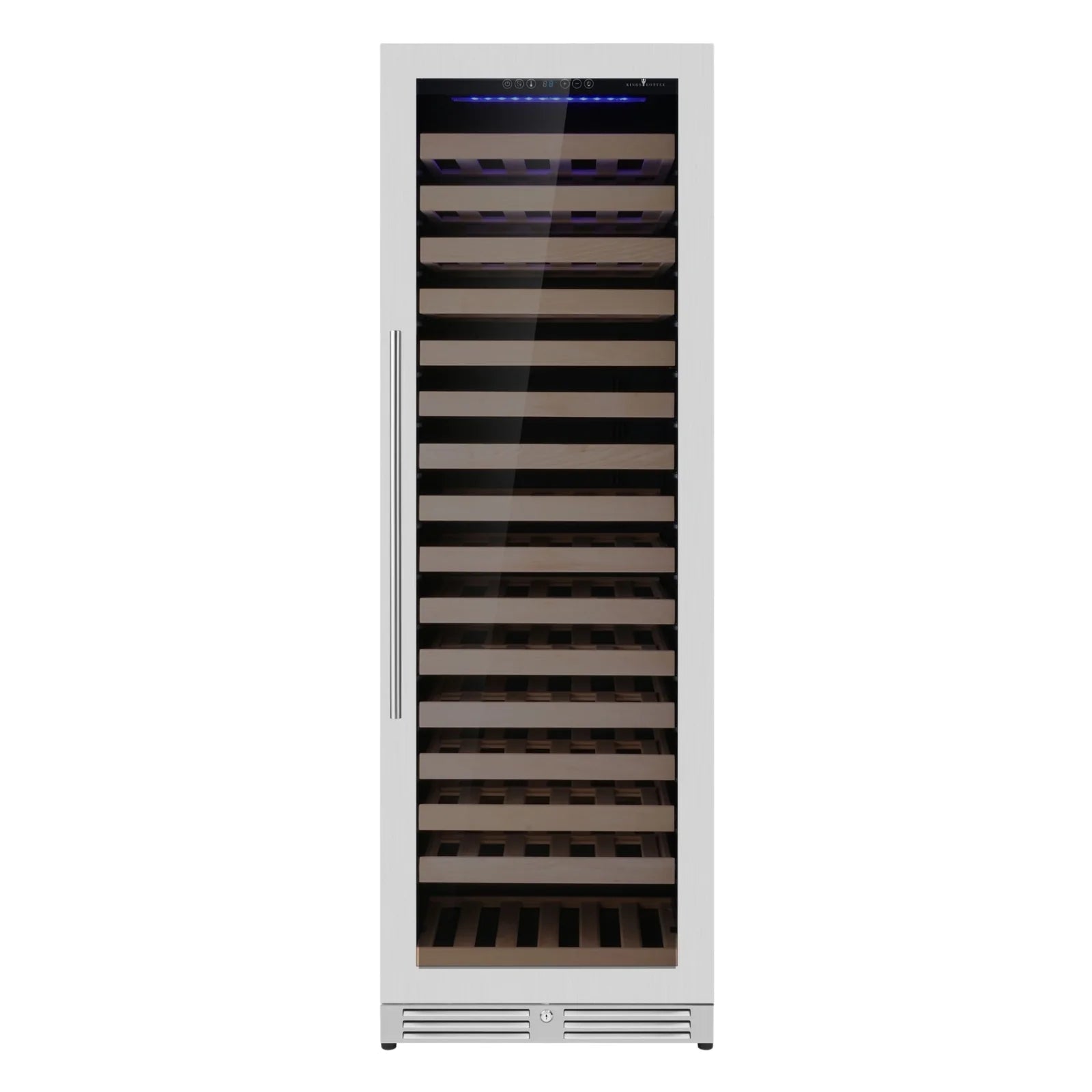 KingsBottle Upright Single Zone Large Wine Cooler With Low-E Glass Door KBU425WX-FG RHH