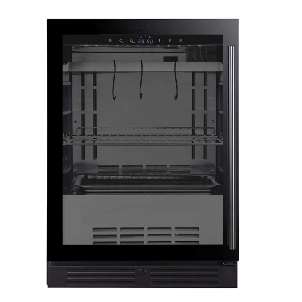 KingsBottle 24″ Glass‑Door Meat Aging Fridge (Compact)KBU50SA-SS RHH