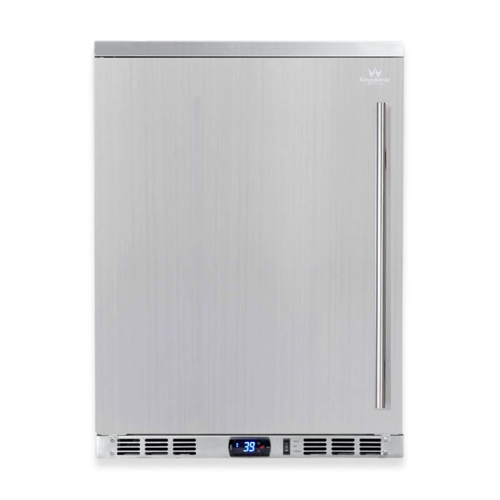 KingsBottle 24-Inch Outdoor Beverage Refrigerator with Solid Stainless Steel Door KBU55ASD LHH