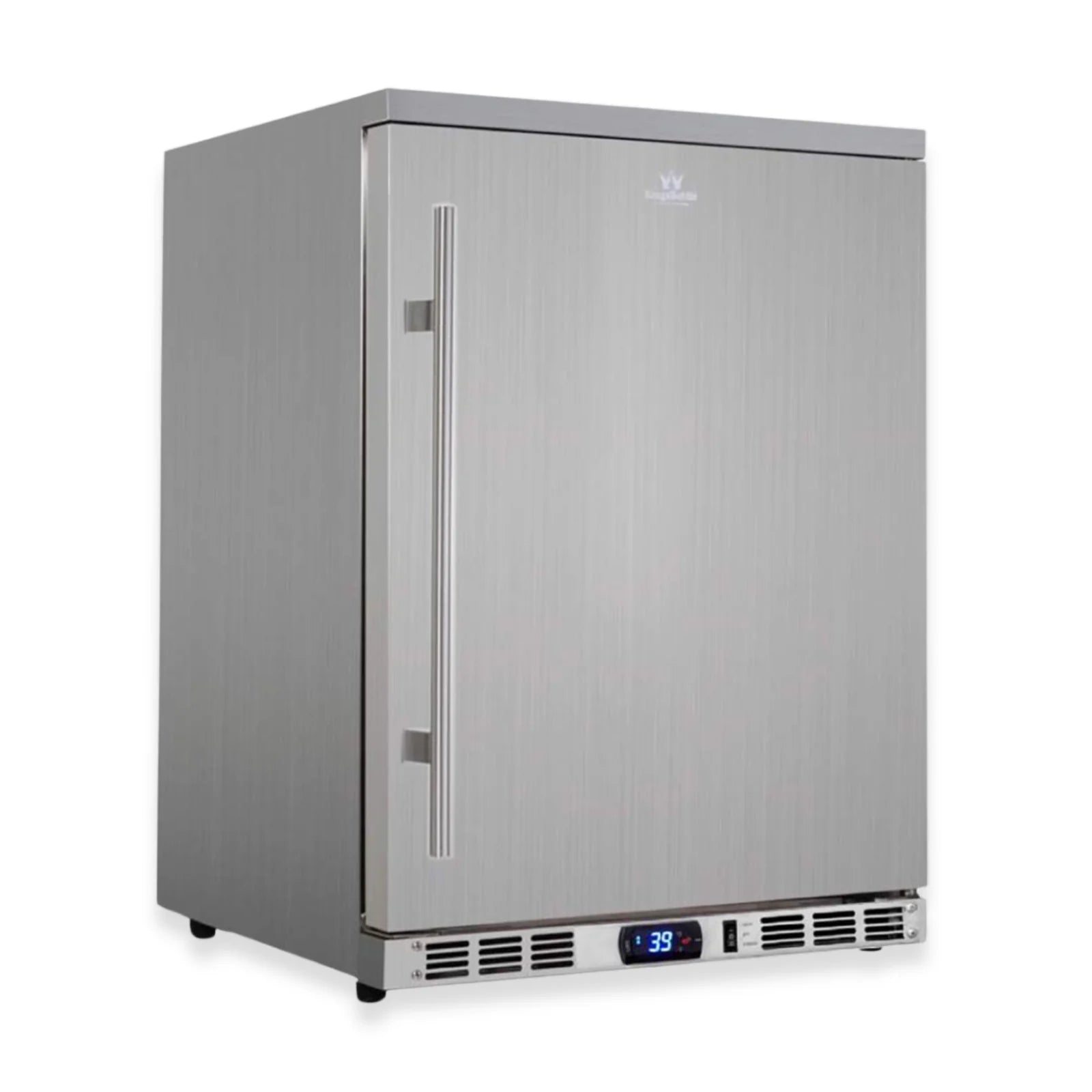 KingsBottle 24-Inch Outdoor Beverage Refrigerator with Solid Stainless Steel Door KBU55ASD LHH